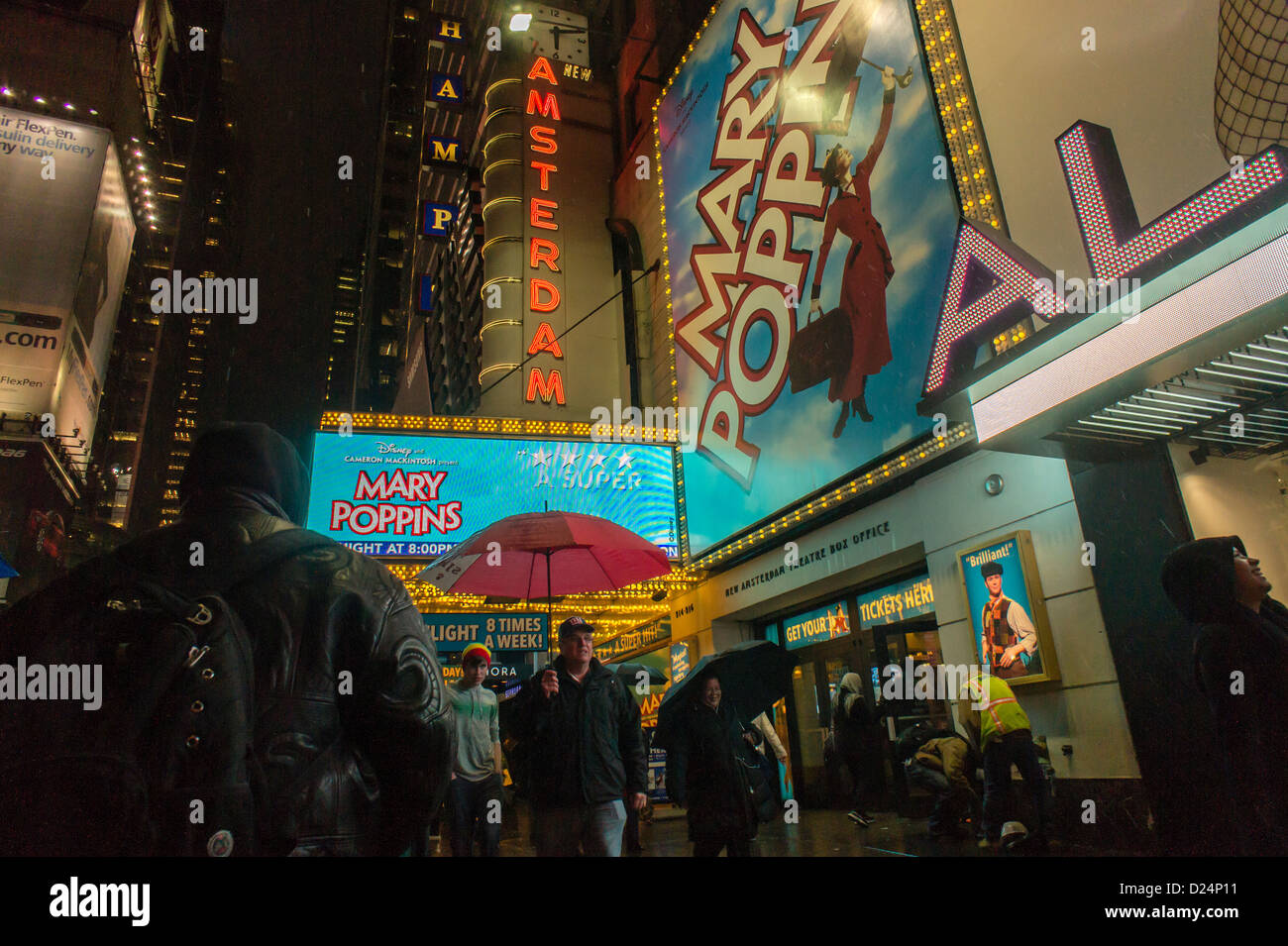 Das Musical "Mary Poppins" im New Amsterdam Theater im Theater District in New York Stockfoto