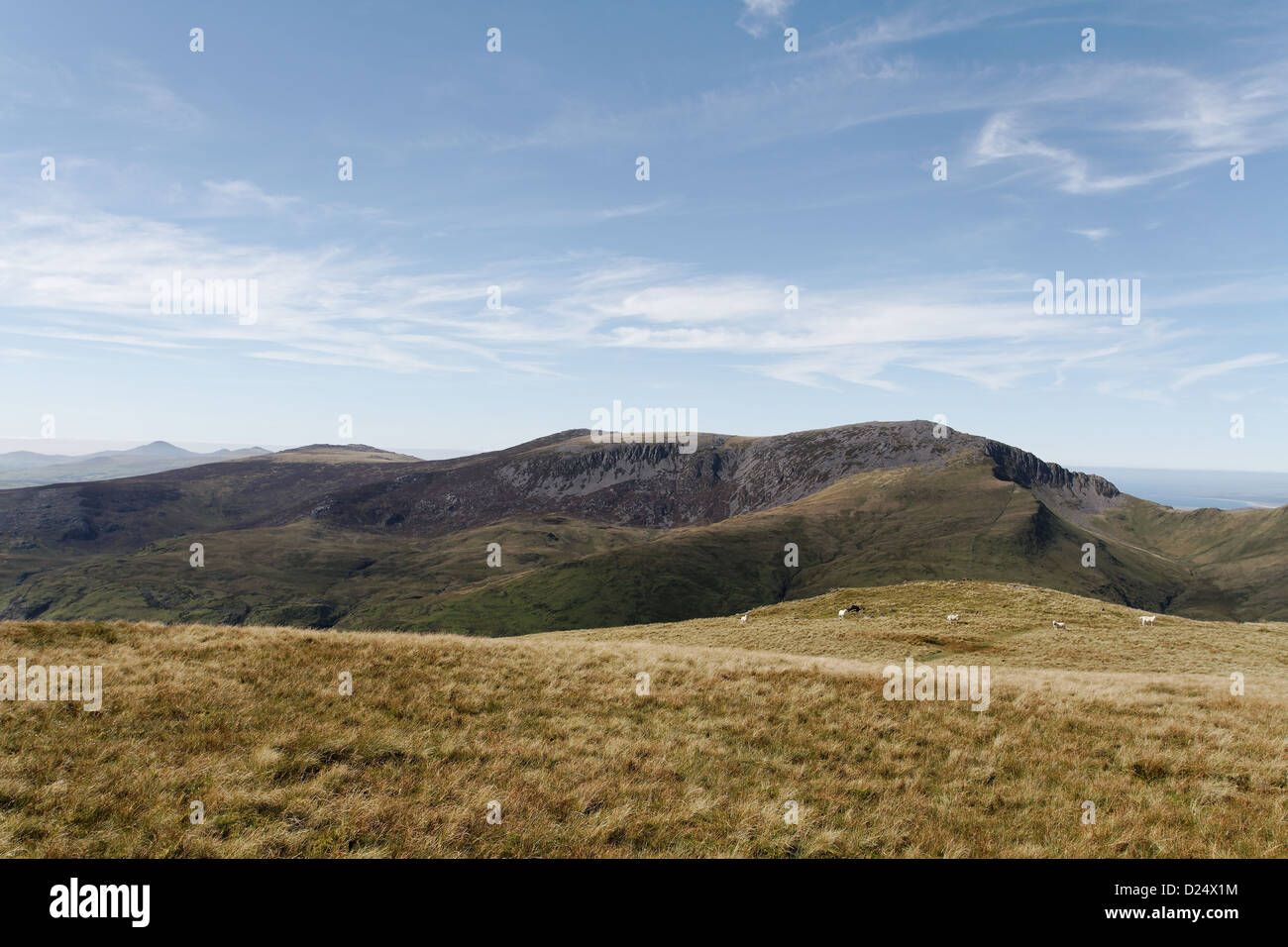 Blick Richtung Craig Cwm Silyn von Moel Lefn, Snowdonia Stockfoto