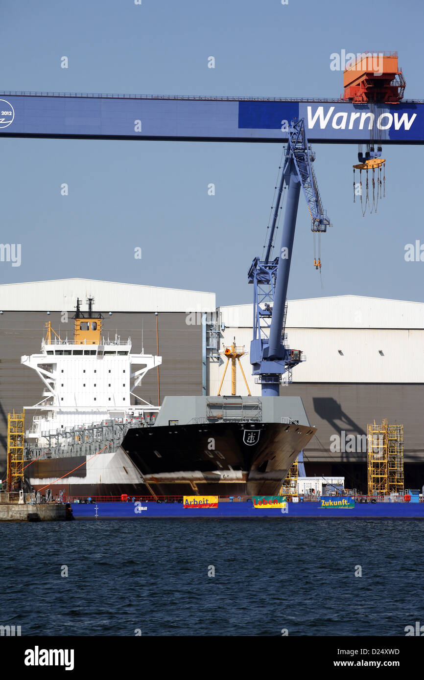 Warnemünde, Deutschland, der Warnow-Werft Nordic Yards Stockfoto