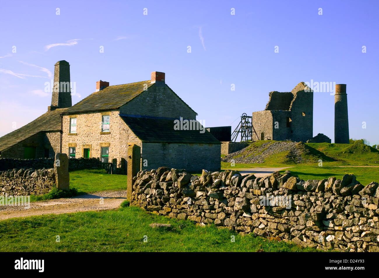 Elster Mine Derbyshire Peak District Sommer Stockfoto