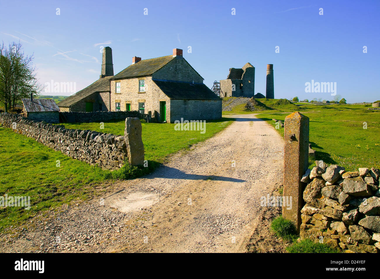 Elster Mine Derbyshire Peak District Sommer Stockfoto