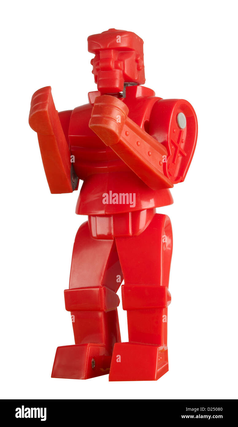 Rote Felsen-Em Sock-Em Roboter Stockfoto