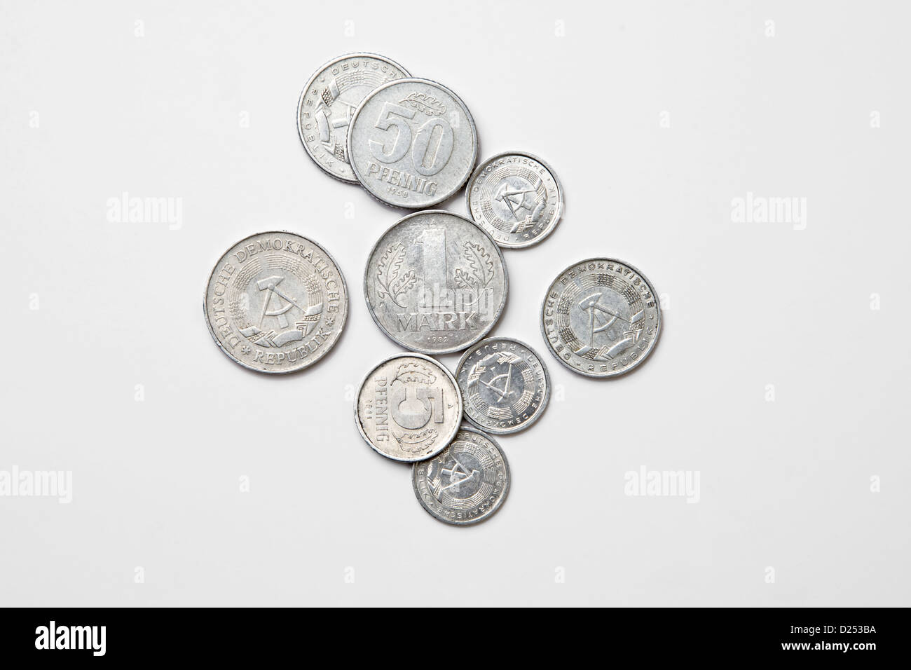 Berlin, Deutschland, der Deutschen Demokratischen Republik von Geldmuenzen Stockfoto