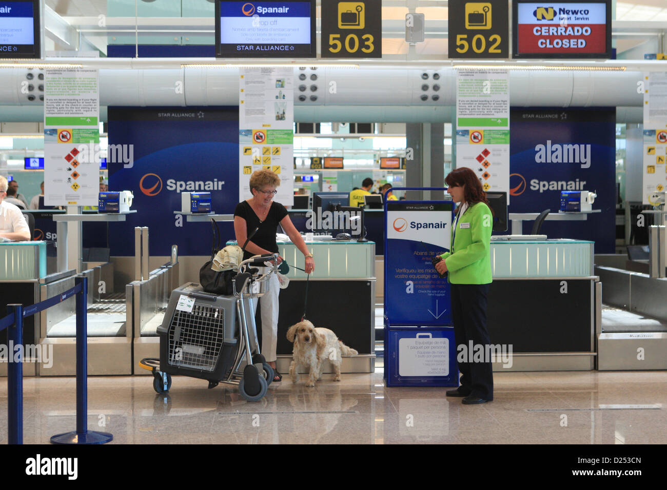 El Prat de Llobregat, Spanien, Check-in von Barcelona Flughafen Stockfoto