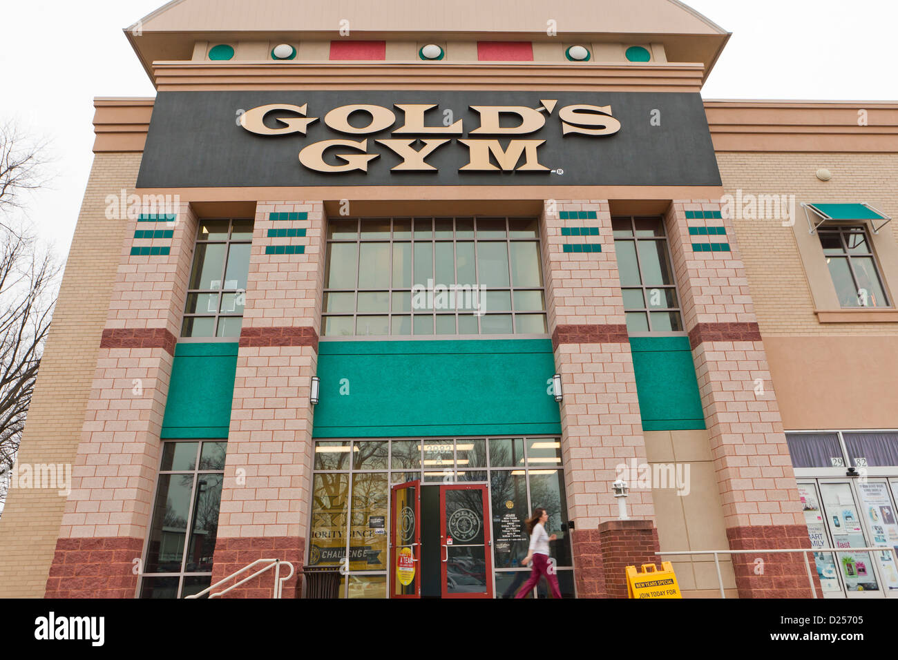 Golds Gym Schaufenster Stockfoto