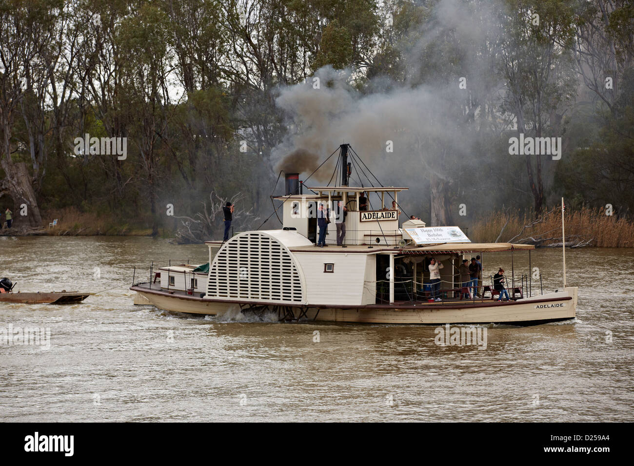 PS Adelaide dämpfen stromaufwärts auf dem Murray River nahe Mildura, Australien Stockfoto