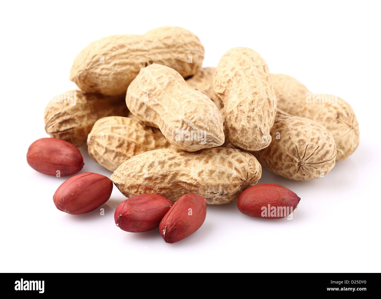 Getrocknete Erdnüsse in Nahaufnahme Stockfoto
