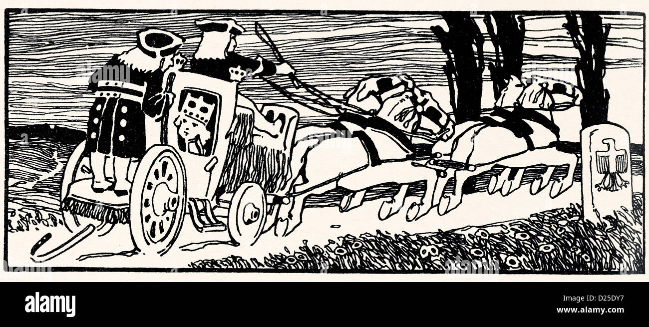 Fahrt mit der Kutsche in Stockfoto