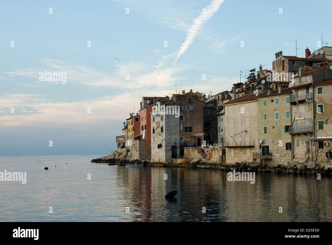 Rovinj Altstadt auf das Adriatische Meer große Reiseziel in Istrien, Kroatien. Stockfoto