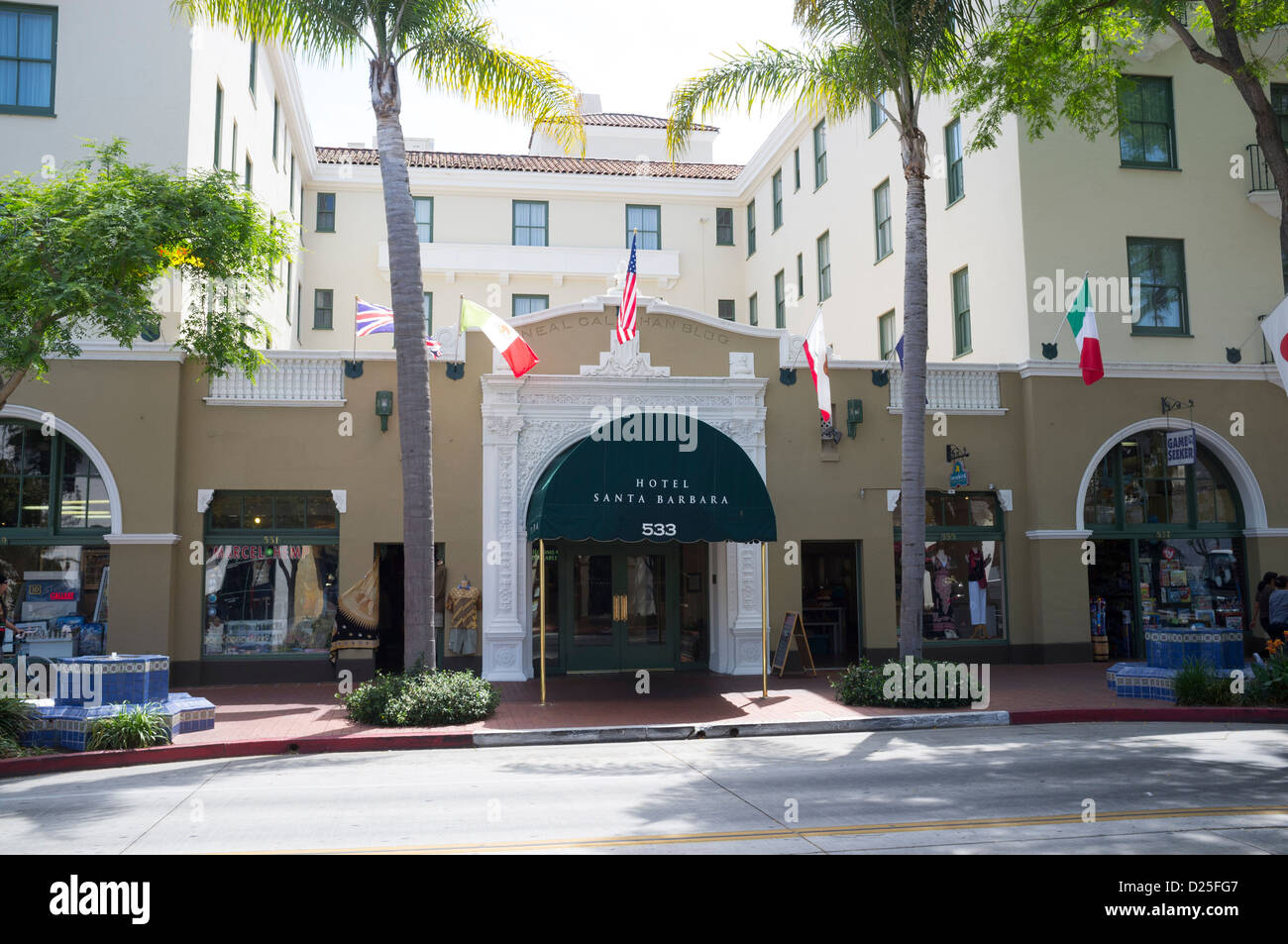 Hotel Santa Barbara auf der State Street Santa Barbara Stockfoto