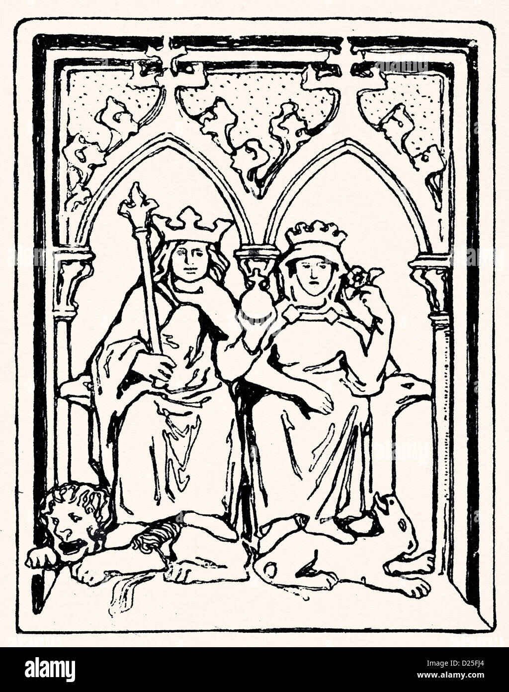 König und die Königin auf dem Thron Stockfoto