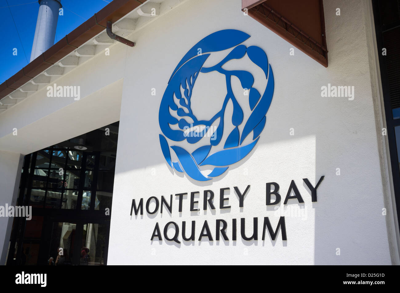 Monterey Bay Aquarium California abmelden, Nebengebäude Stockfoto