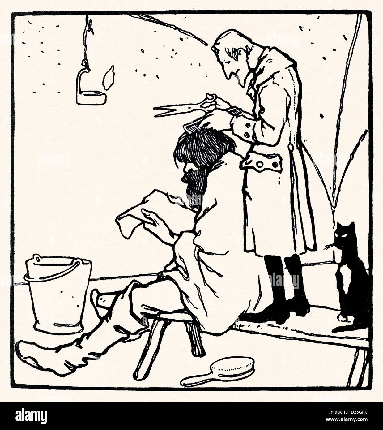 Haare schneiden Stockfoto