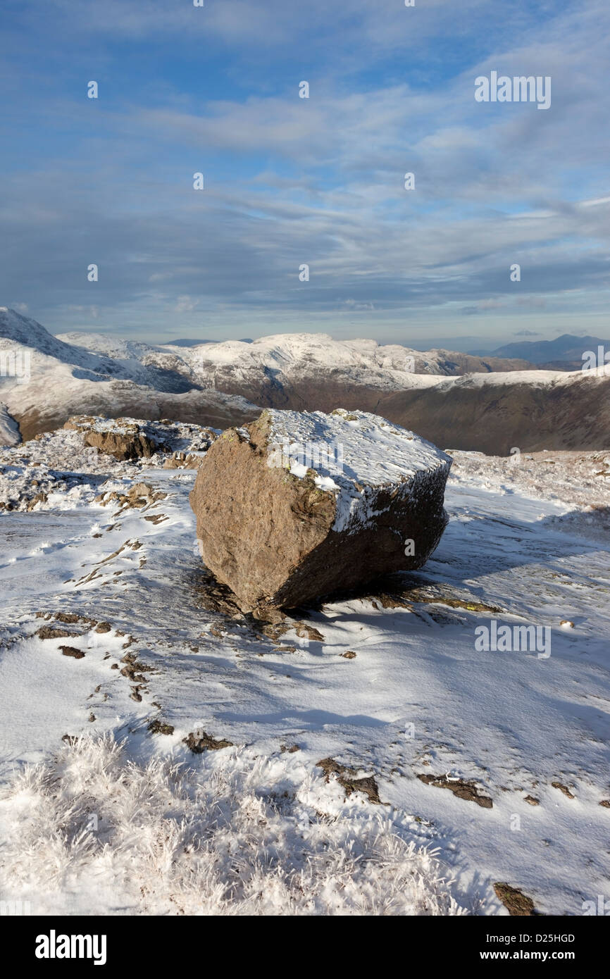 Ansicht Nord-West aus den oberen Hängen des Pike Blisko in Richtung Rossett Pike Seenplatte Cumbria UK Stockfoto