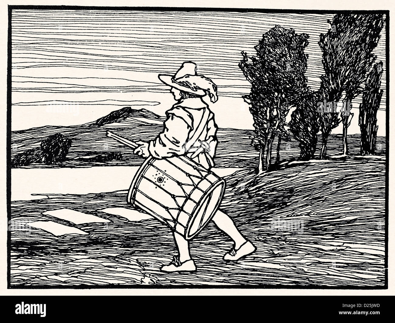 Mann mit Trommel Stockfoto