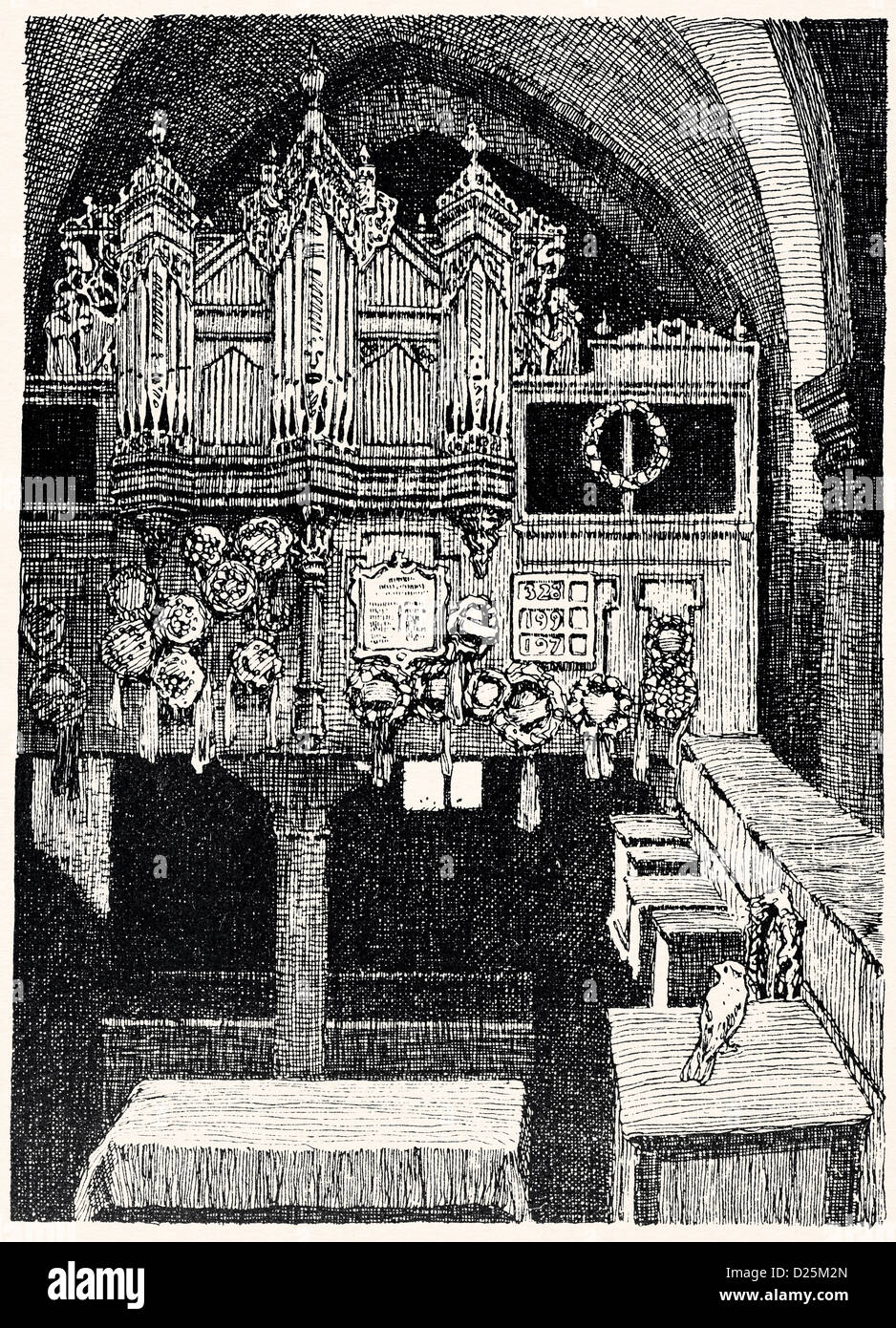 Orgel in der Kirche Stockfoto