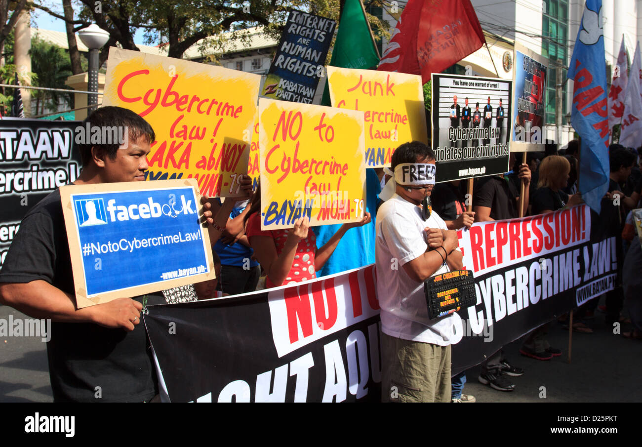 Anti-Cybercrime-Gesetz-Protest in den Philippinen Stockfoto