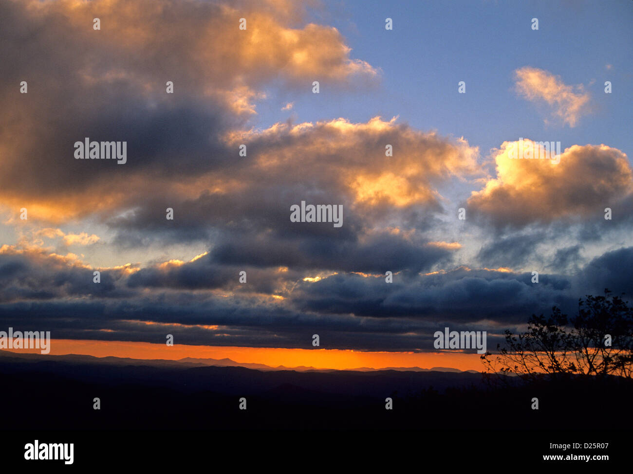Sunrise, Blue Ridge Parkway, NC Stockfoto