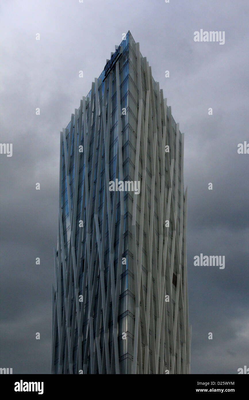 Telefonica Null Zone Gebäude, entworfen, Poblenou, 22 @ District, Barcelona, Katalonien, Spanien. Stockfoto