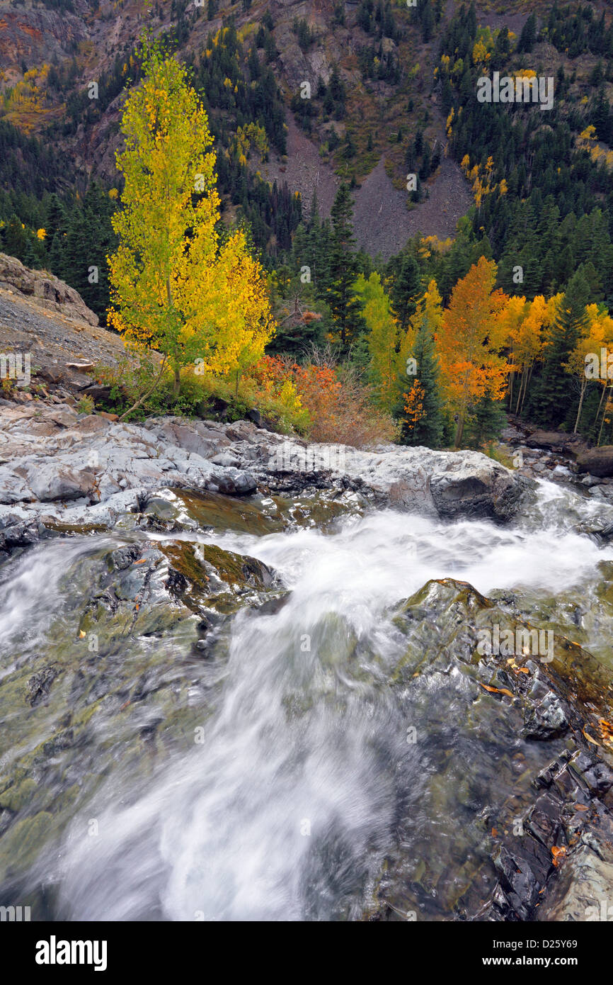 Wasserfall in der Nähe von Ouray, Ouray, Colorado, USA Stockfoto