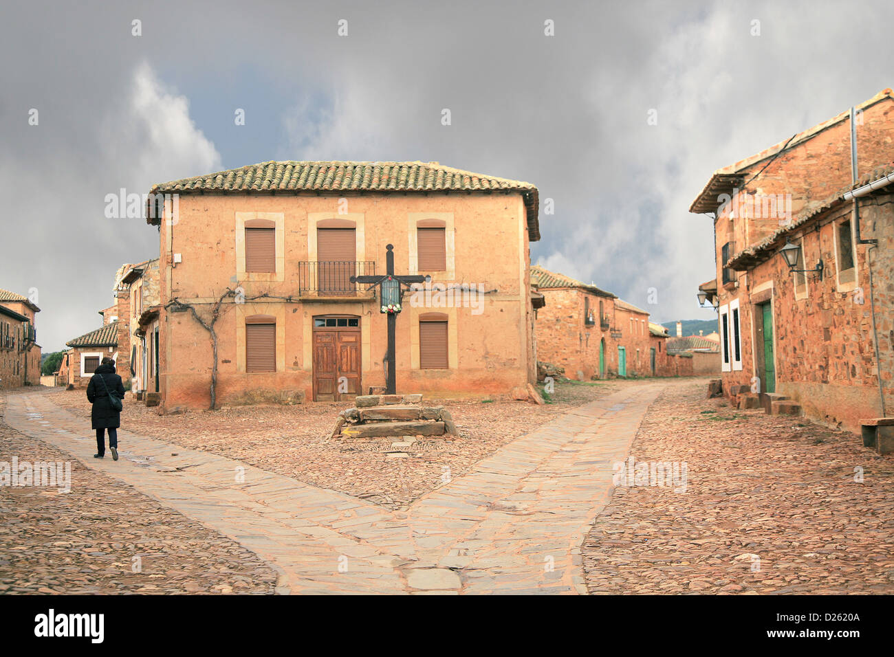 Castrillo de Los Polvazares, Leon, Camino de Santiago, Santiago Weg, Castilla Leon, Spanien, Europa. Stockfoto