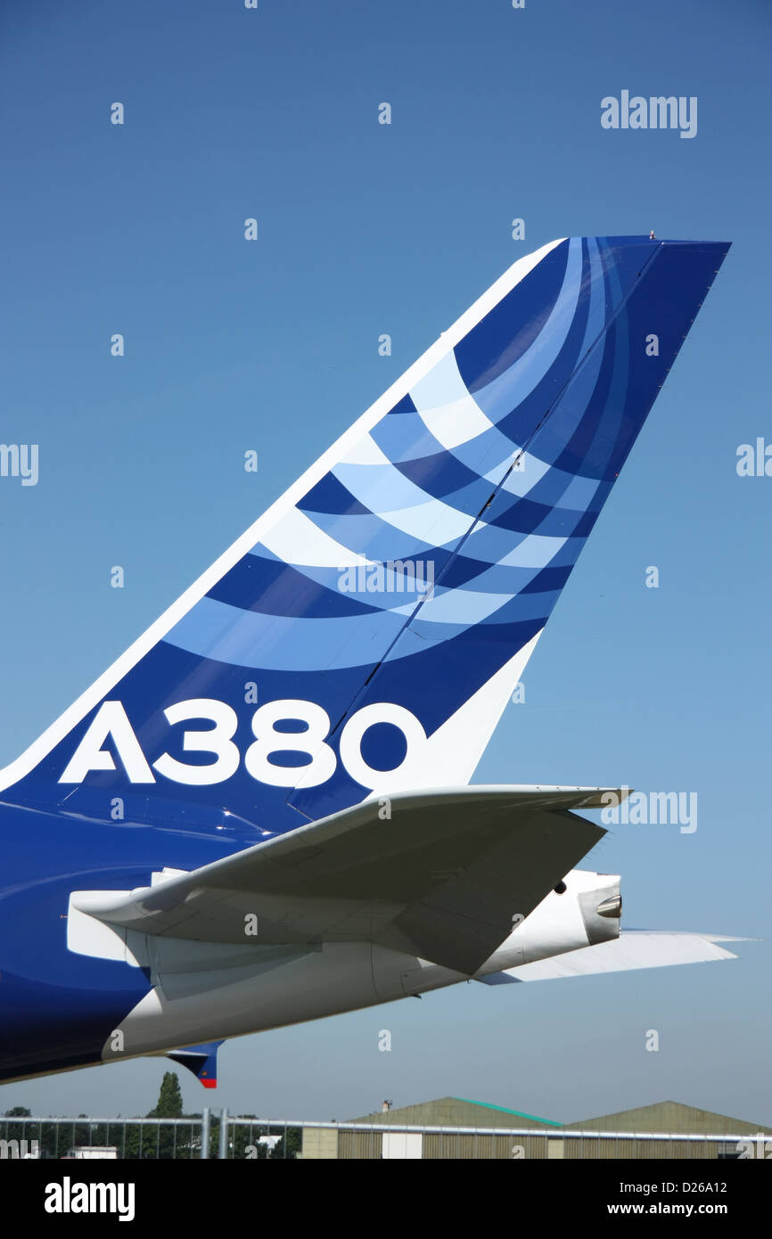 Heck des Airbus A380 Stockfoto