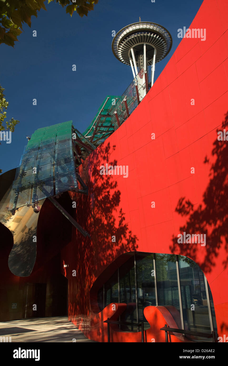 HISTORISCHES 2009 SPACE NEEDLE EXPERIENCE MUSIKPROJEKT (© FRANK GEHRY 1995) WELTRAUMNADELTURM (©JOHN GRAHAM & CO 1961) SEATTLE, BUNDESSTAAT WASHINGTON, USA Stockfoto