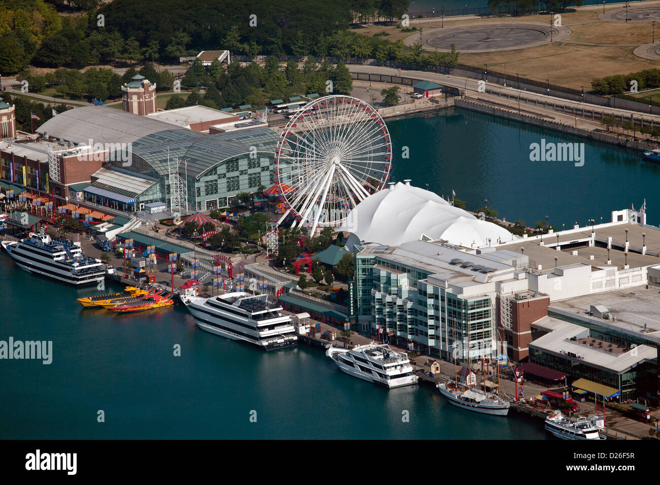 Luftaufnahme Navy Pier, Chicago, Illinois Stockfoto