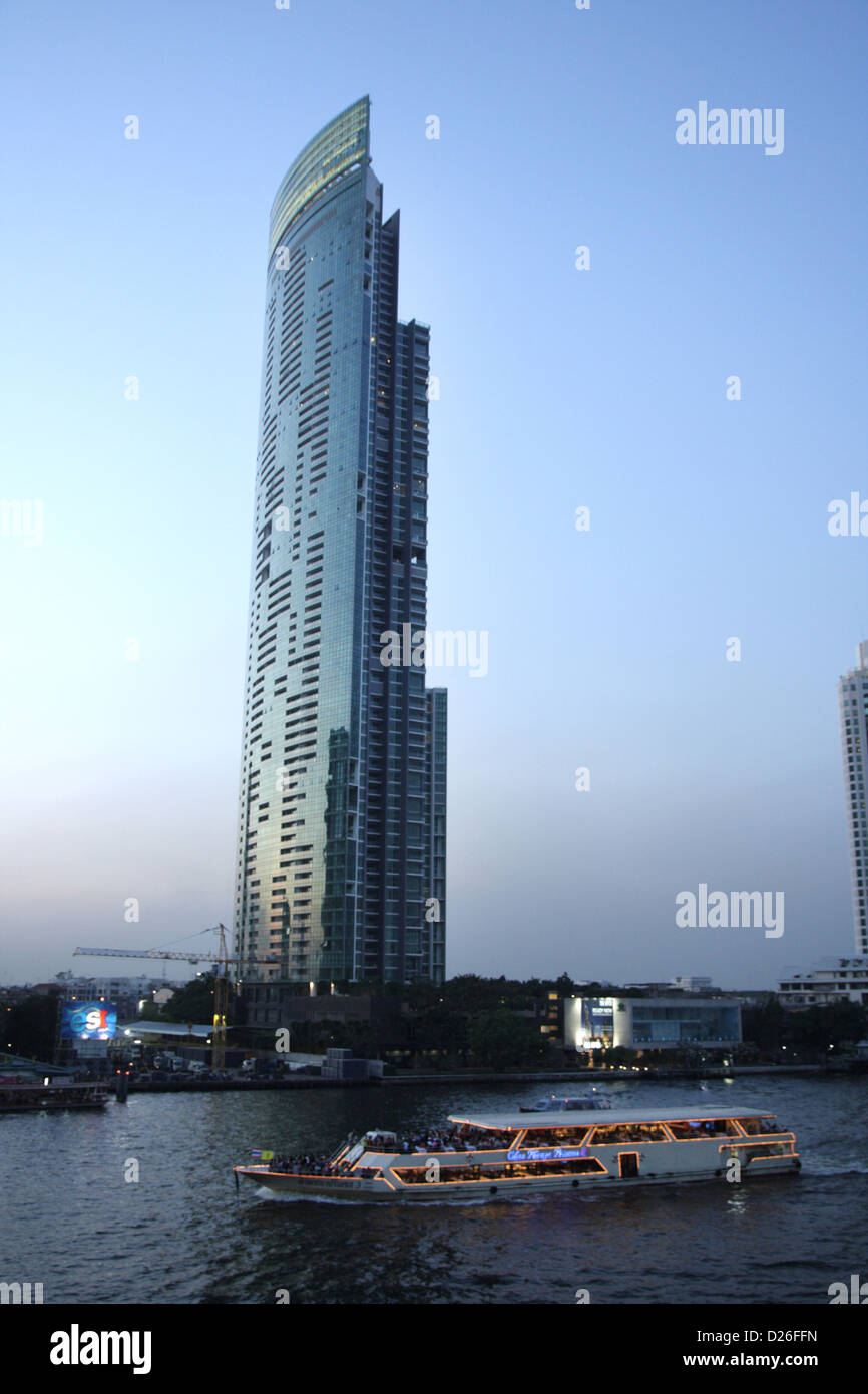 Die Fluss-Eigentumswohnung, A luxuriöse Eigentumswohnung auf Chao Phraya in Bangkok Stockfoto