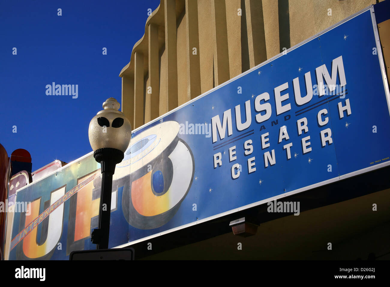 Eintrag Zeichen UFO Museum Roswell NM Stockfoto