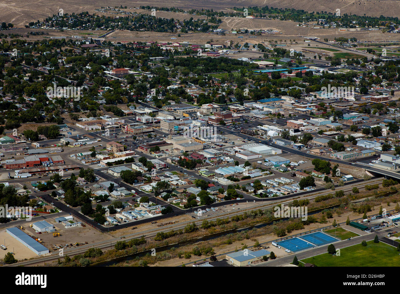 Luftaufnahme Elko, Nevada Stockfoto