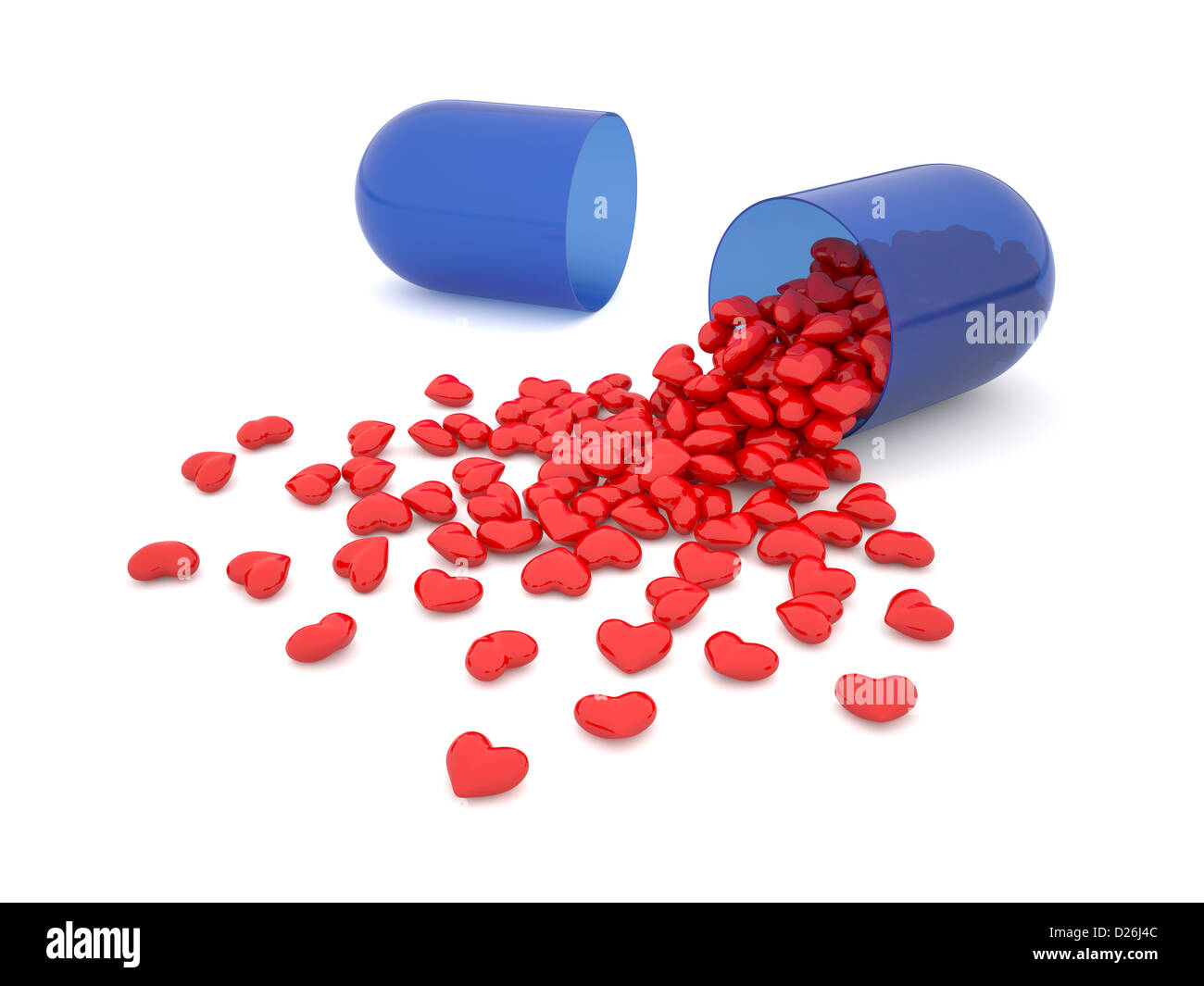 3D Darstellung der Pillen angelegt als eine Herzform Stockfoto