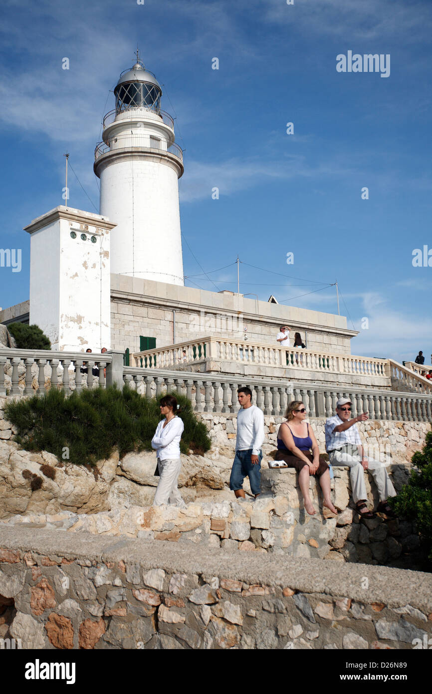 Formentor, Mallorca, Spanien, besuchen den Leuchtturm am Cap Formentor Besucher Stockfoto