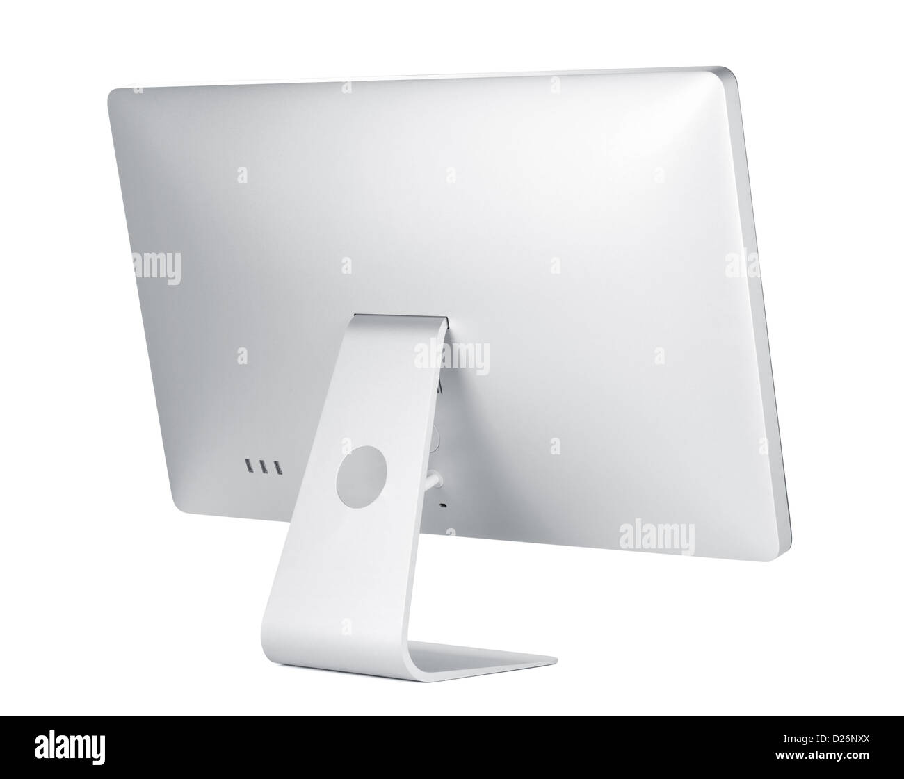 Computer-Display. Sicht nach hinten. Isoliert auf weißem Hintergrund Stockfoto