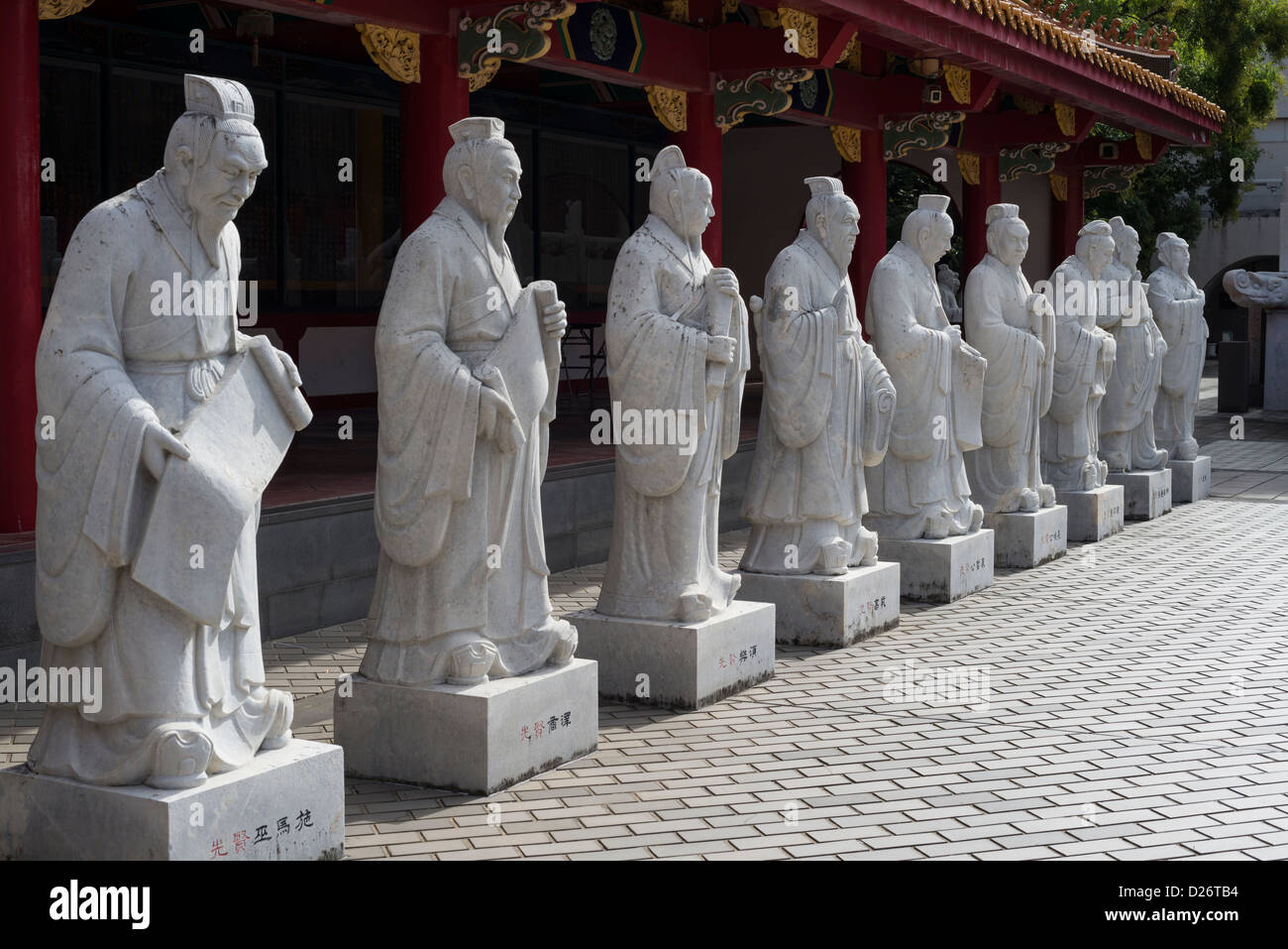 Statuen des chinesischen Philosophen Konfuzius Schrein, Nagasaki, Japan Stockfoto