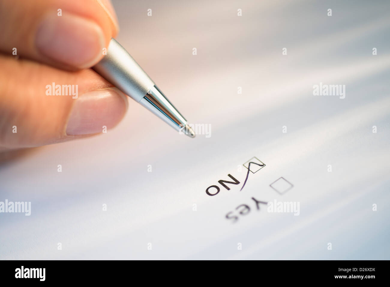 Nahaufnahme von Hand ausfüllen Stockfoto