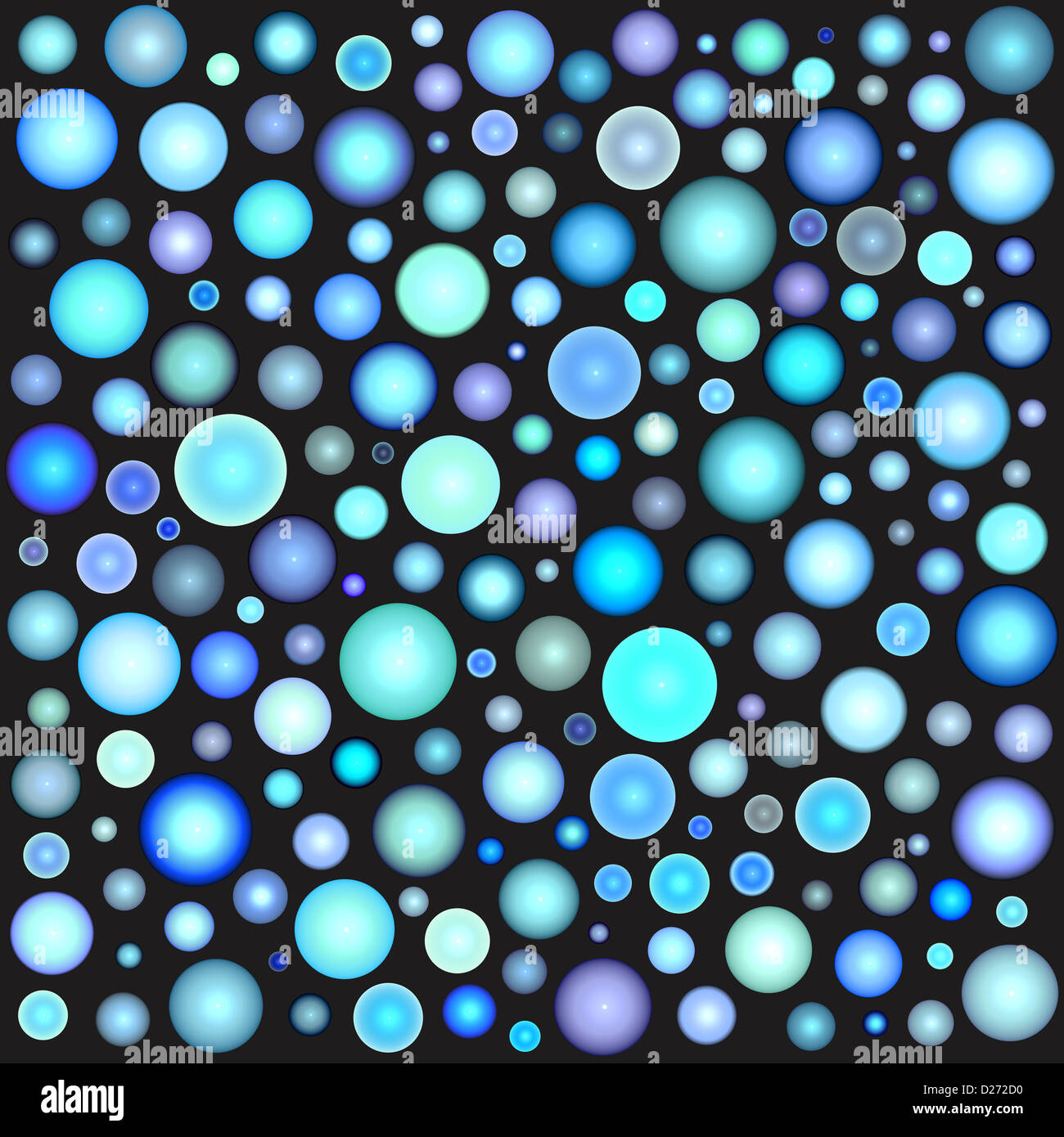 3D glänzende Kugel-Blase-Muster in mehreren blau violett grau Stockfoto
