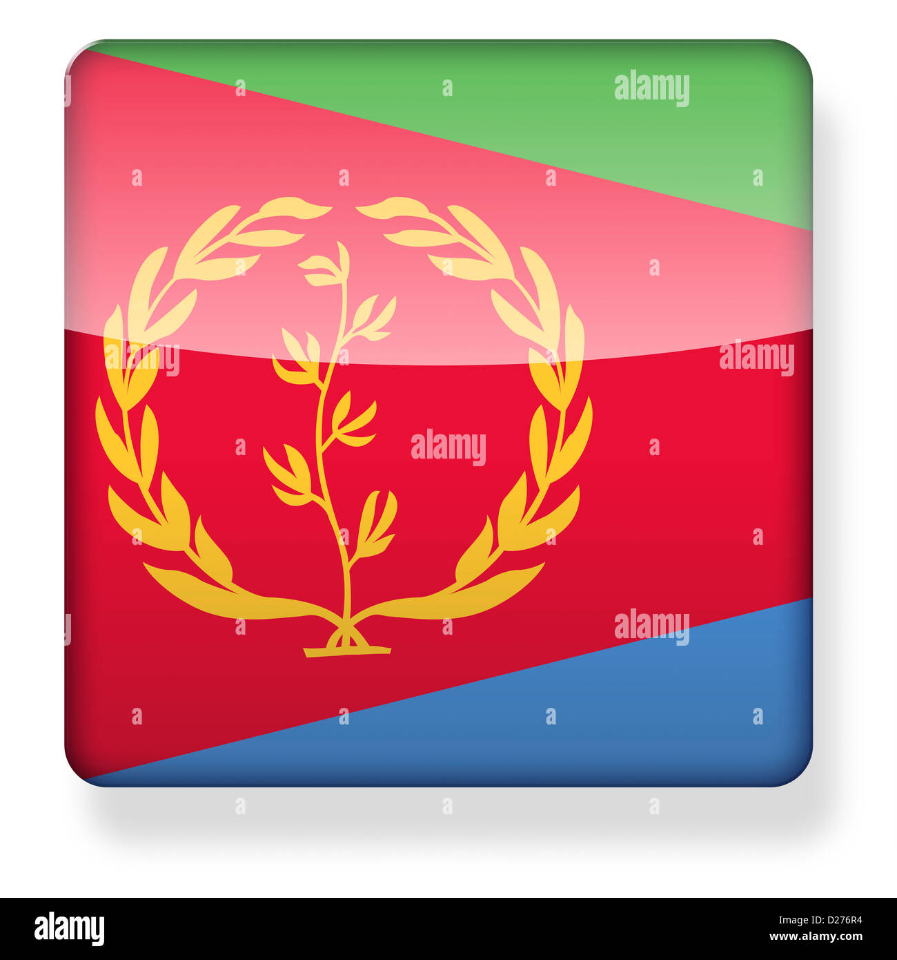 Eritrea Fahne als ein app-Symbol. Clipping-Pfad enthalten. Stockfoto