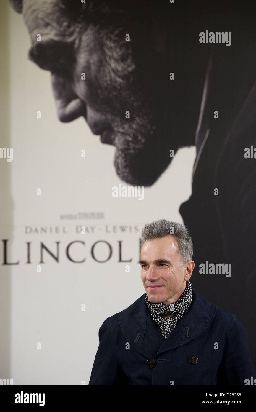 Irischer Schauspieler Daniel Day-Lewis besucht Lincoln Fototermin bei Casa de America am 16. Januar 2013 in Madrid, Spanien. (Bild Kredit: Kredit: Jack Abuin/ZUMAPRESS.com/Alamy live-Nachrichten) Stockfoto