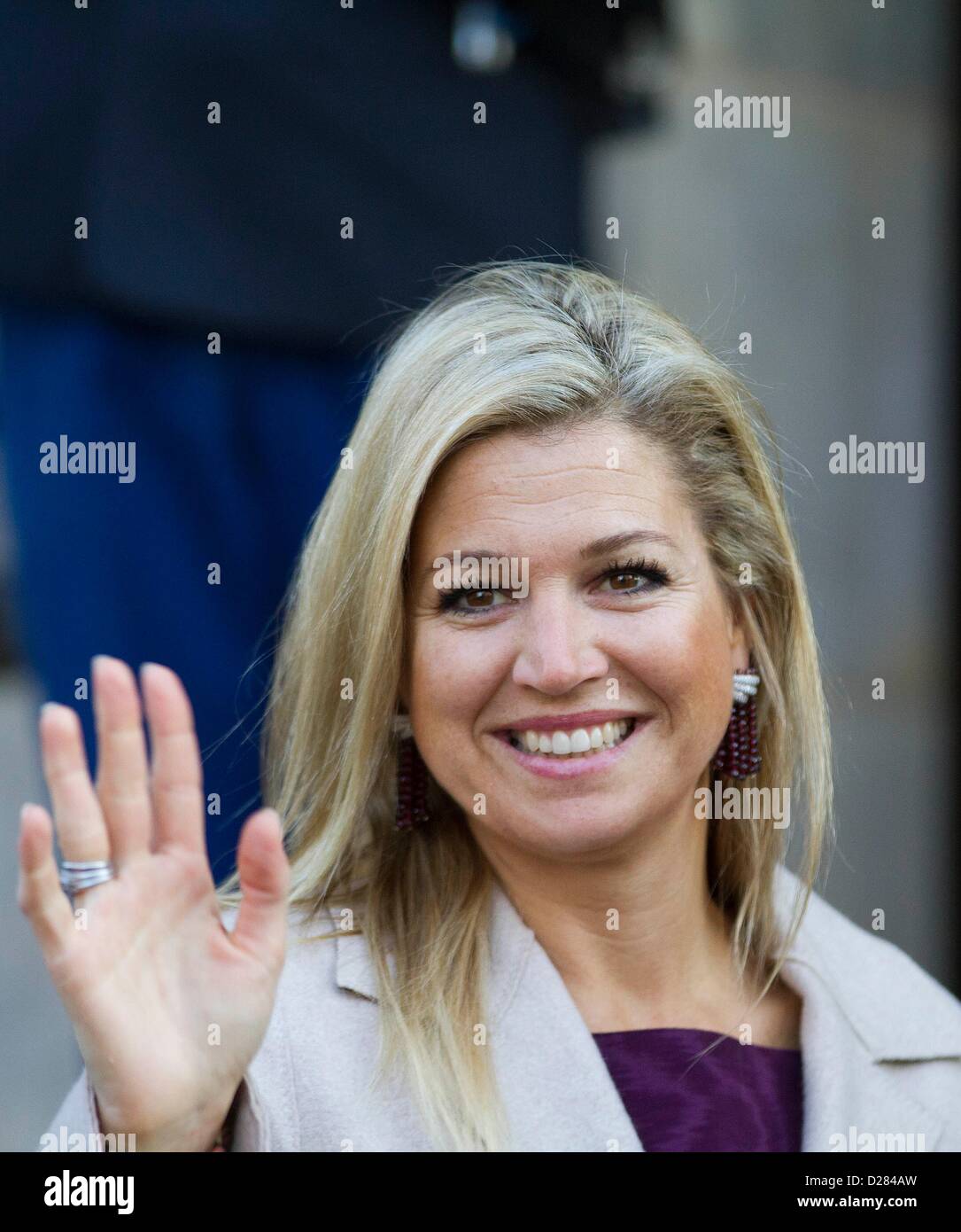 Prinzessin Maxima der Niederlande kommt im königlichen Palast für den Neujahrsempfang in Amsterdam, Niederlande, 16. Januar 2012. Foto: Albert Nieboer (Niederlande) Stockfoto