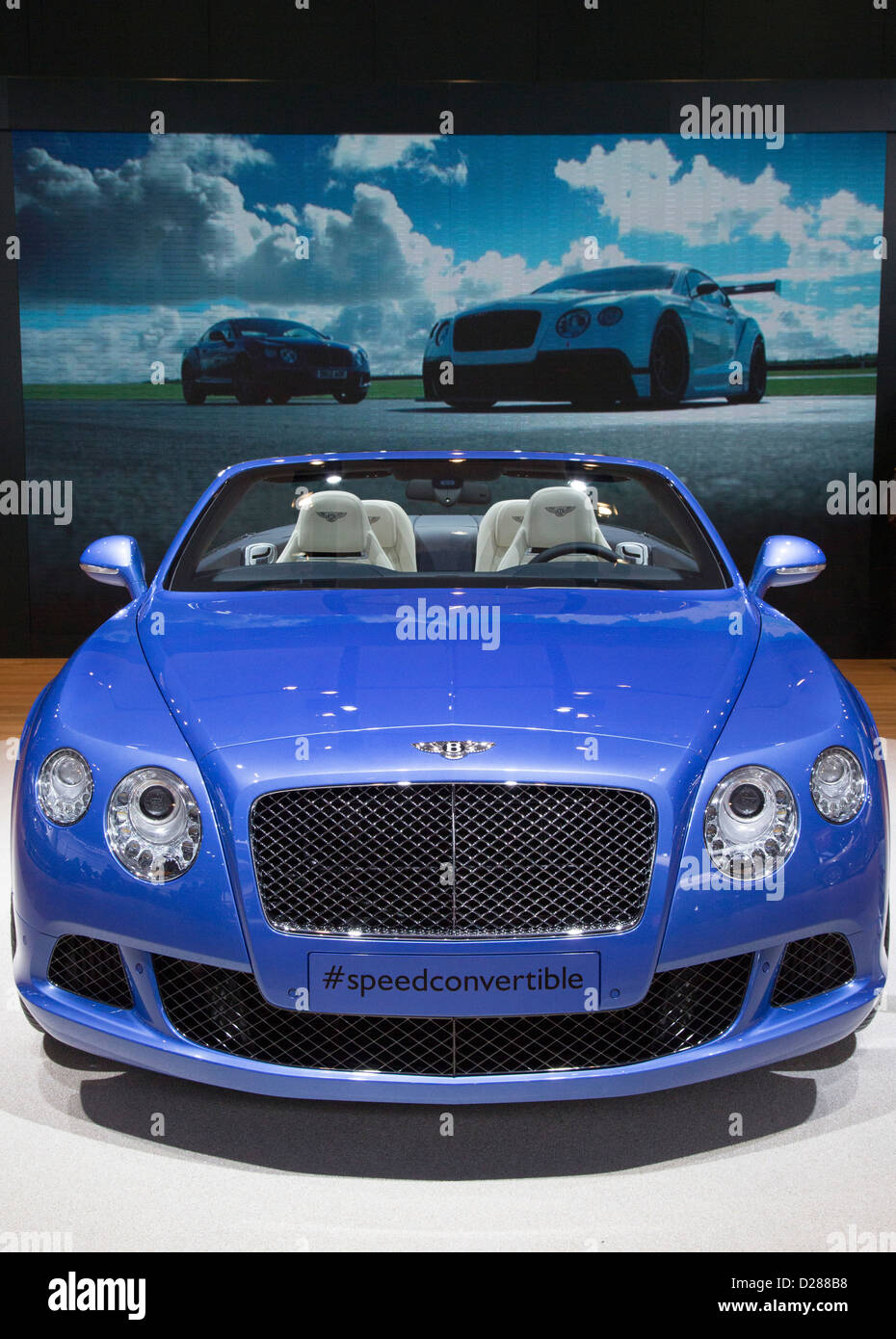 Der Bentley Continental GT Speed Convertible auf dem Display auf der North American International Auto Show Stockfoto