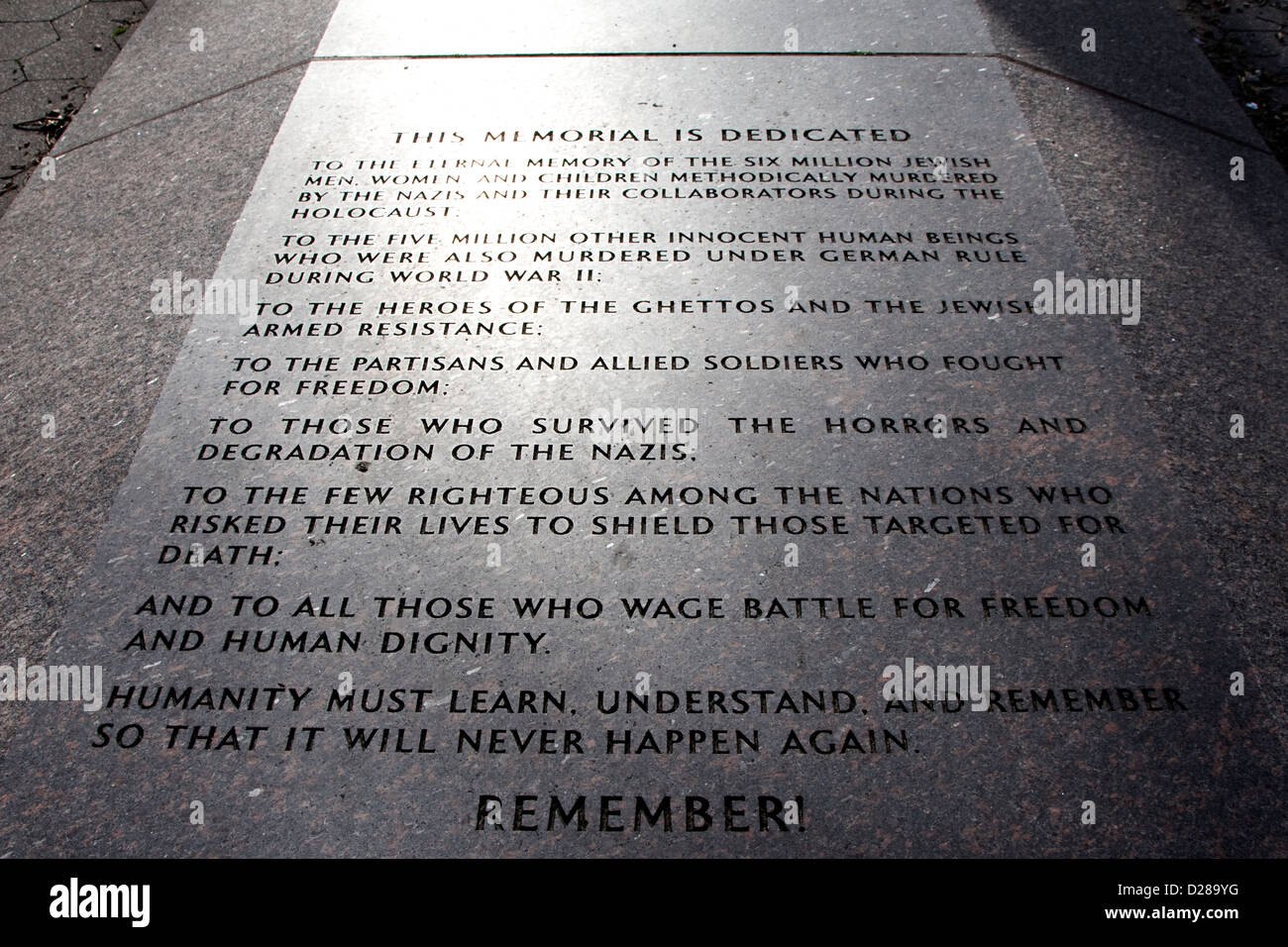 Teil der Holocaust-Gedenkstätte in Sheepshead Bay, Brooklyn, NYC Stockfoto