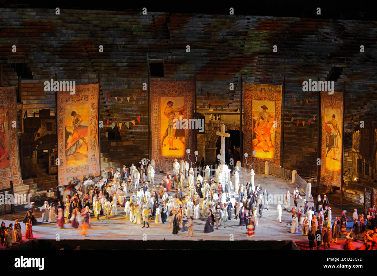 Carmen von Bizet, Performance in der Arena von Verona, Italien Stockfoto