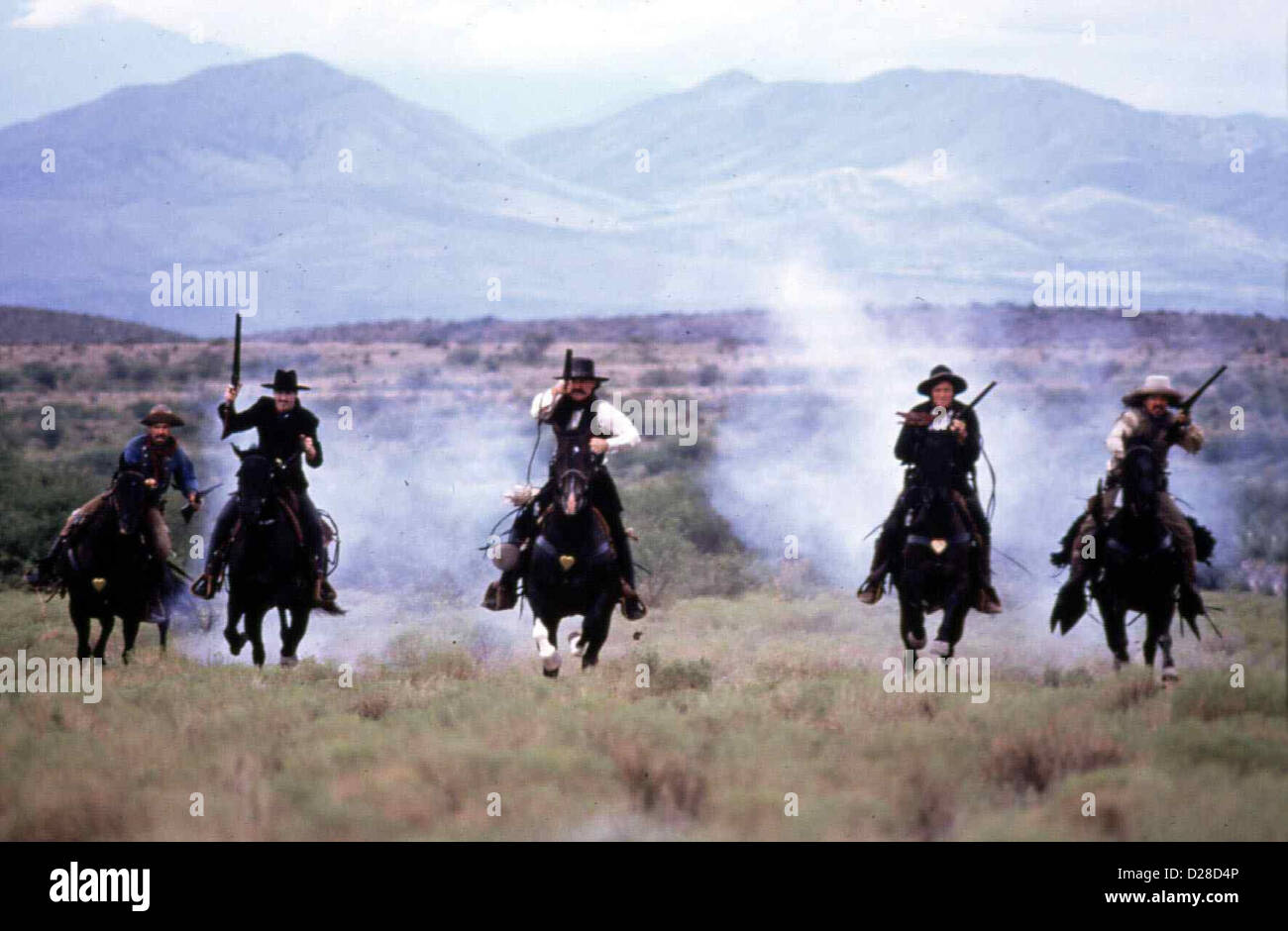 Tombstone Grabstein Jack Johnson (Buck Taylor), Doc Holliday (Val Kilmer), Wyatt Earp (Kurt Russell), Sherman McMaster Stockfoto