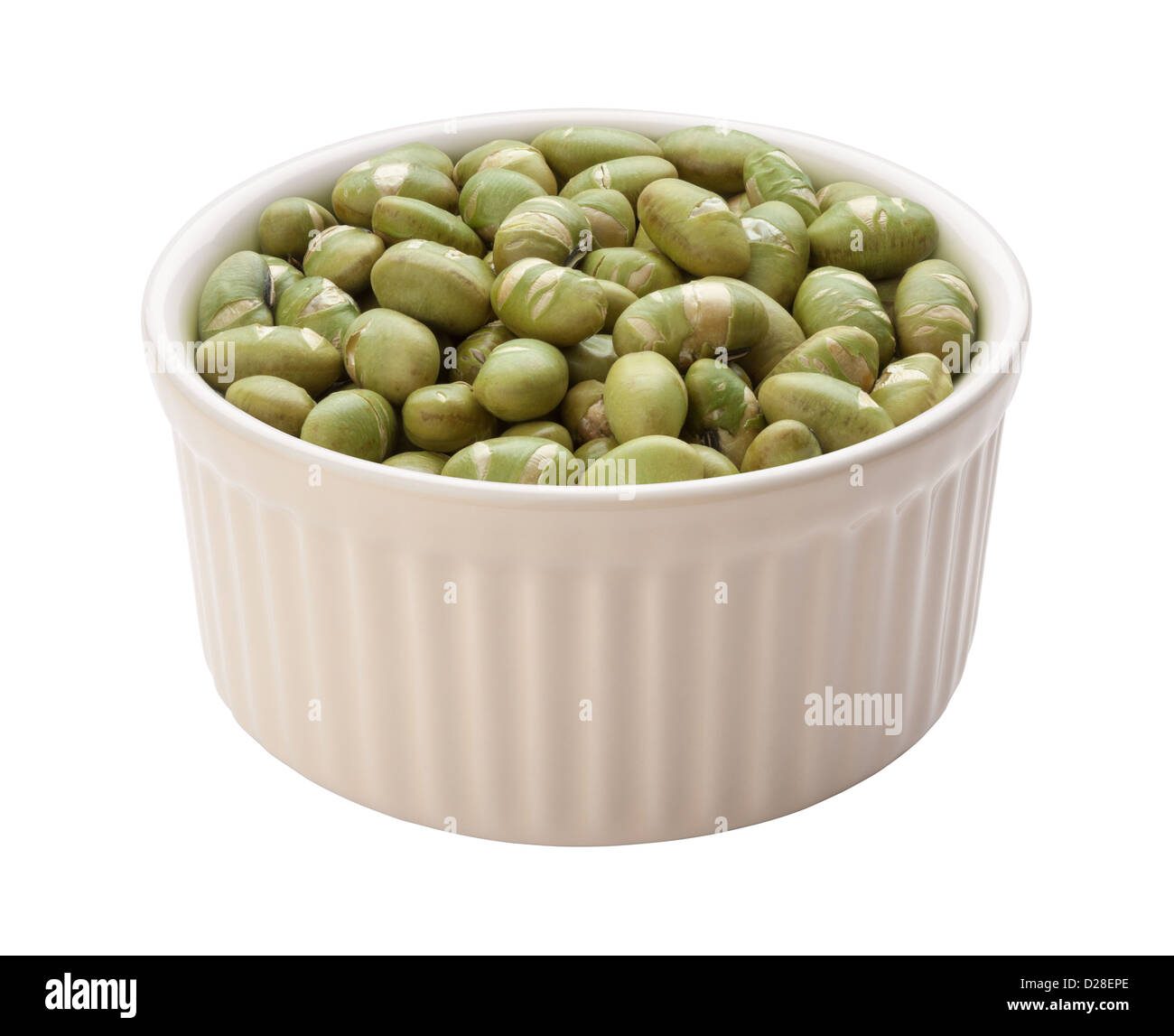 Gebratenes Edamame Beans isoliert auf weiss. Stockfoto