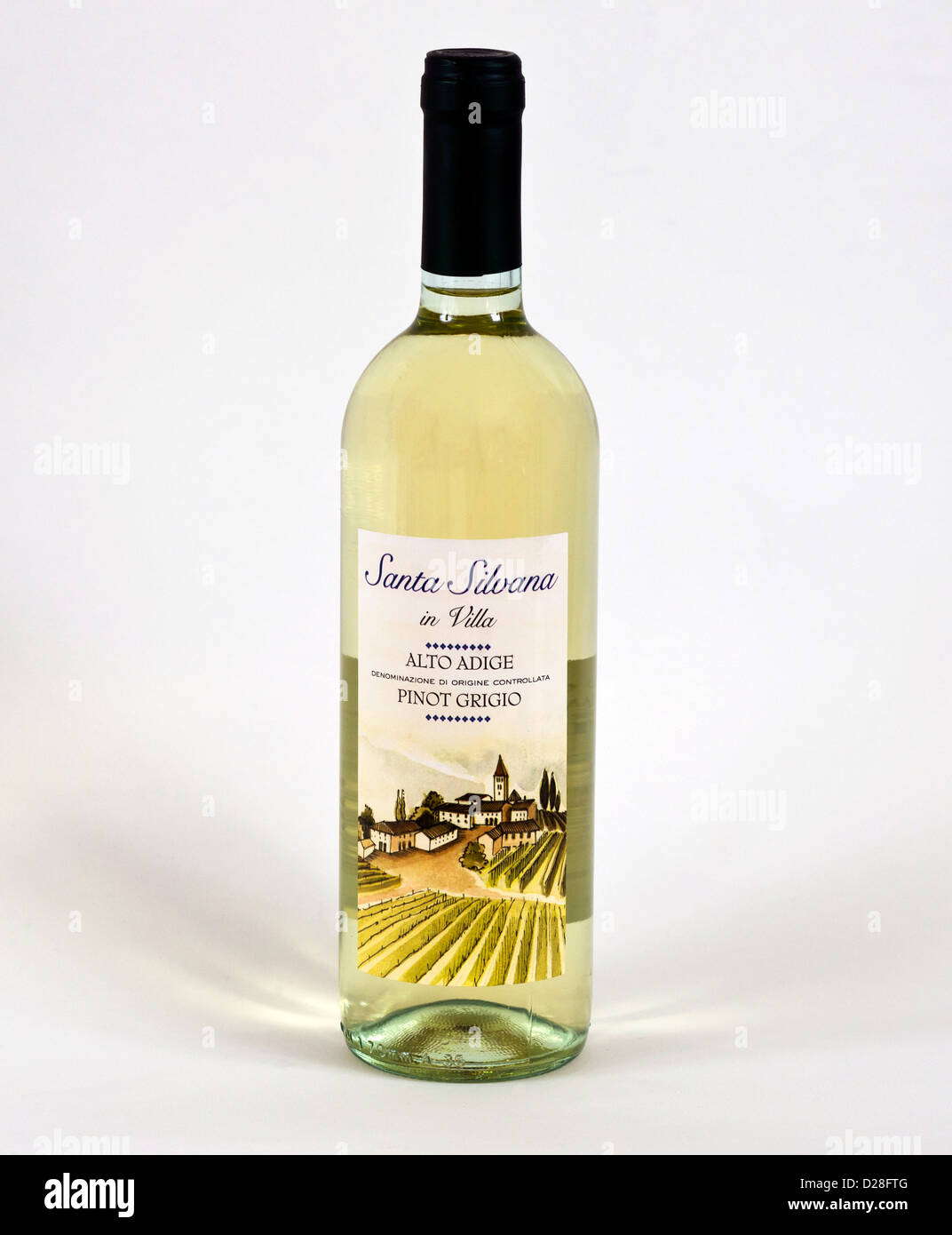 Eine Flasche Pinot Grigio Weißwein Stockfoto