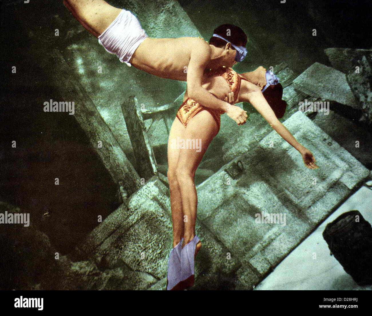 Sterben Sie Goldene Galeere unter Wasser!  Richard Egan, Jane Russell Bei Einem Auftrag Entdeckt Das Taucher-ueberlegen Johnny (Richard Stockfoto