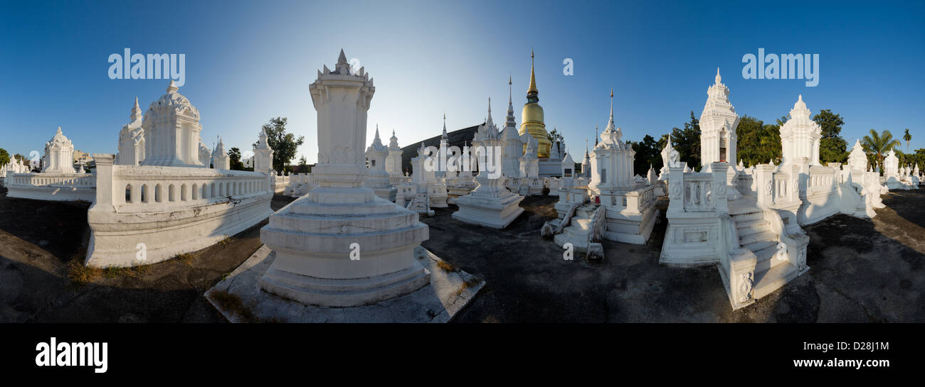 Panorama des Wat Suan Dok, Chiang Mai Stockfoto