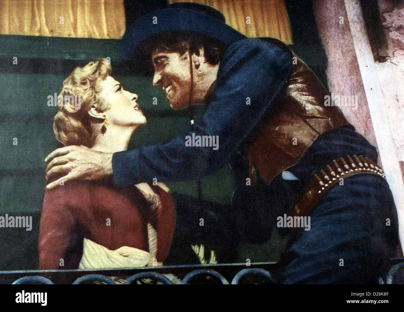 Vera Cruz Vera Cruz Denise Darcel, Burt Lancaster Erin (Burt Lancaster) Hat Herausgefunden, Dass Unter Dem Sitz der Kutsche Stockfoto