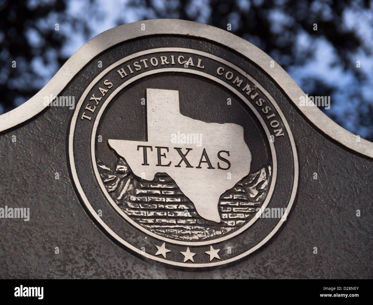 Texas historische Commisdion Zeichen Stockfoto